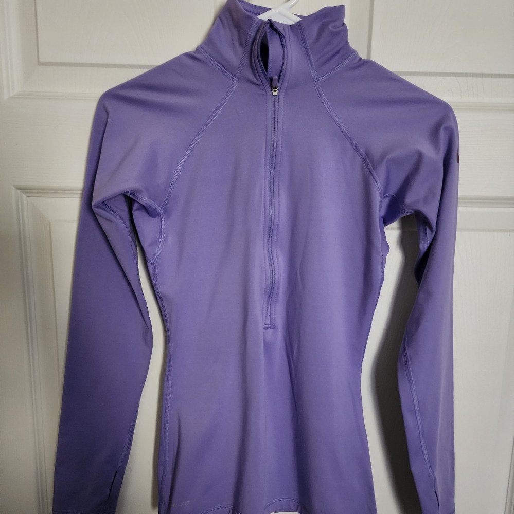 Bundles Nike Pro light Purple and light Green Quarter-Zip Athletic Top